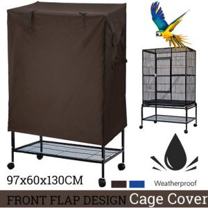 Große Papagei Vogel Voliere Deckenkäfig NUR WASSERDICHTE ABDECKUNG, 97CM X 60CM X 130CM HOCH (Kaffee)