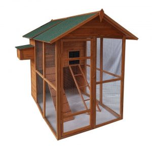 HTI-Line Voliere »Hühnerhaus Heidi«, Es handelt sich um ein Holzprodukt und unterschiedliche Strukturen, Unebenheiten sowie Maserungen sind natürlich.