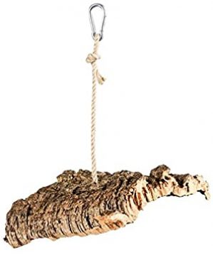 Kork-Schaukel für Vögel. Schaukel aus Naturkork (natürliche Korkrinde) zum Spielen, Schaukeln, Knabbern/Knuspern | gereinigt & desinfiziert |…