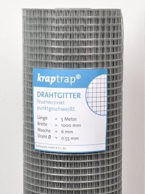Kraptrap® Voliere »engmaschiger Volierendraht 6×6 – Drahtgitter als Hochbeetgitter oder als Schutz vor Wühlmäusen und Spitzmäusen 6×6 Mäusedraht«