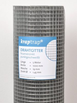 Kraptrap® Voliere »Volierendraht Drahtgitter I Käfigdraht Schweißgitter I 19x19mm 1 m hoch I 1,45mm stark Drahtzaun mardersicher«, feuerverzinkt