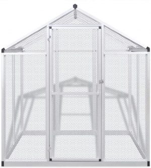 mewmewcat Voliere Vogelvoliere Aluminium 188 x 122 x 194 cm