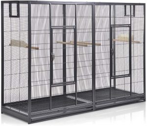 Montana Cages ® | Vogelkäfig Melbourne 160 – Antik Doppelkäfig, Käfig XL, Voliere für Sittiche & Finken