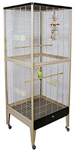 Montana Cages ® | Voliere, Käfig, Vogelvoliere Happy Home Choco-Vanilla in Holzoptik