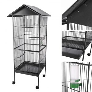 Mucola Vogelkäfig »Vogelvoliere Metall Vogelkäfig Vogelhaus Tierkäfig Käfig Hoch Rollen Papagei XXL«