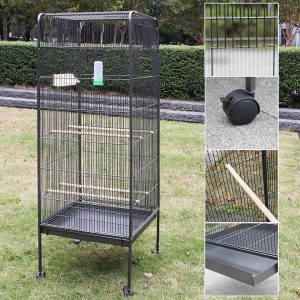 Mucola Voliere »Vogelvoliere Metall Vogelkäfig Vogelhaus Tierkäfig Vogel Käfig Voliere Papagei X«, Maße Außen: ca. 146 cm x 54,5 cm x 54,5 cm (H x…