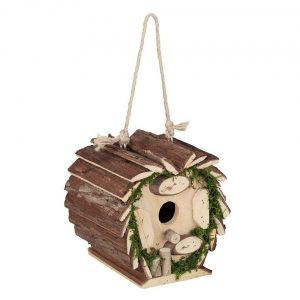 relaxdays Vogelhaus »Deko Vogelhaus mit Moos«