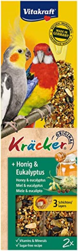 Vitakraft Vogelsnack Grosssittich Kräcker Honig und Eukalyptus, 1x 2 St