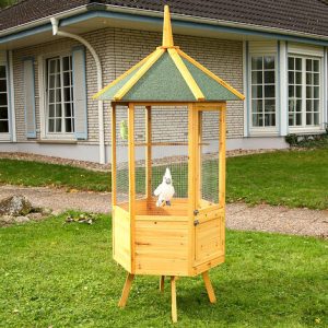 Vogelvoliere Voliere Vogelkäfig XXL 6-Eck Vogelhaus Vogel Käfig Haus Holz