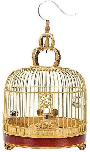 XIANGGUI 1983 Vogelkäfig Wellensittich Vogelkäfig-runder Haustier-Nest-Stich-Muster-Vogelkäfig-Edelstahl-Haken passend for die Vogelzucht…