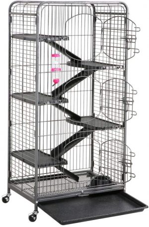 Yaheetech Nagervoliere mit Rollen Käfig für Chinchilla Frettchen Kaninchen Meerschweinchen Nagervoliere Vogelbauer Vogelvoliere Vogelkäfig…