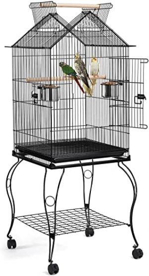 Yaheetech vogelbauer Vogelkäfig Vogelvoliere 59 x 59 x 145 cm für wellensittich Finken Kanarienvögel