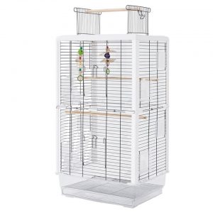 Yaheetech Vogelkäfig, transparente Vogelvolieren rollender Vogelkäfig mit Spielzeug und Leiter transparente Vogelvolieren für kleine…