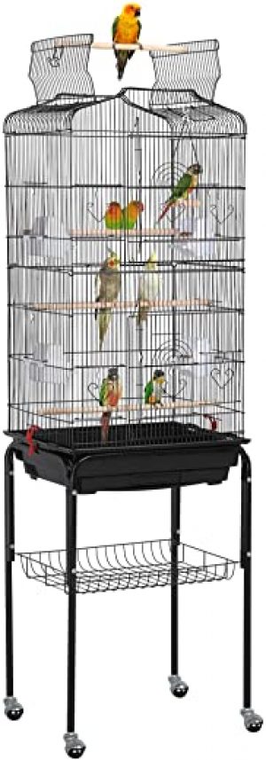 Yaheetech Vogelkäfig Vogelbauer Vogelvoliere Käfig Bauer Vogelhaus Vogel Wellensittich Kanarien 46 x 35 x 162,5 cm