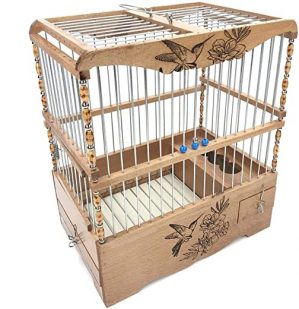 zenglingliang Vogelkäfig Kleiner kanarischer hölzerner Käfighand gemacht Vogelvoliere