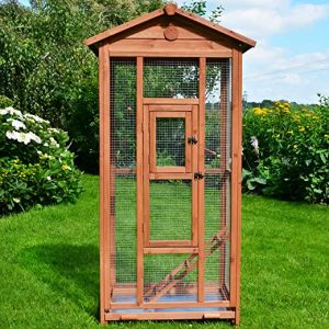 zooprinz Premium Vogelvoliere mit Kotschublade – aus hochwer-tigem Vollholz und verzinktem Draht – witterungsbe-ständig und langlebig – 3 Modelle…