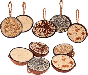 dobar Vogelfutter »Gefüllte Kokosnüsse«, (Set, 10), 10 Stk. in 5 Sorten