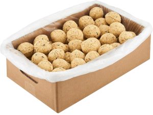 dobar Vogelfutter »Meisenknödel«, (Set, 100), Fettfutter für Wildvögel, 100 Stk. ohne Netz, mit 2 Meisenknödelhalter, 9000g Vogelfutter