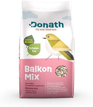 Donath Balkon Mix – schalenfreie Mischung für einen sauberen Balkon – wertvolles Ganzjahres Wildvogelfutter – aus unserer Manufaktur in…