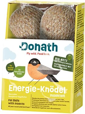 Donath Energie-Knödel Insekten, im BIO-Netz – 6 Meisenknödel im BIO-Netz (6 x 100g) – der Feinschmecker-Knödel – wertvolles Ganzjahres…