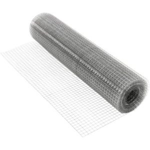 ECD Germany 4-eck Volierendraht Drahtgitter 25×25 mm Masche, 1m x 25m, 0,9mm dick, Silber verzinkter Stahl, Drahtzaun robustes Schweißgitter,…