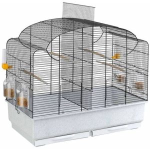 Ferplast Vogelkäfig mit Trenngitter Canto 71 x 38 x 60,5 cm 52501217 – Schwarz
