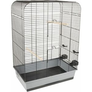 FLAMINGO Vogelkäfig Marja 54x34x75 cm Schwarz – Mehrfarbig