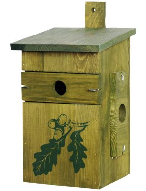 Nistkasten, für Wildvögel, Kiefernholz, grün