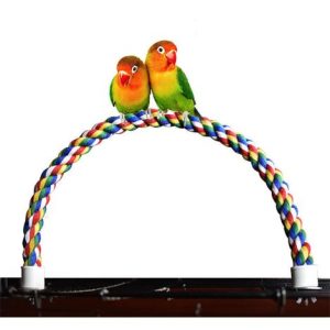 Papagei Baumwollseil Kletterseil Papagei Buntes Baumwollseil Rotierende Leiter Buntes Baumwollseil Vogelkäfig Kletterseil Baumwollseil Stehender Stock
