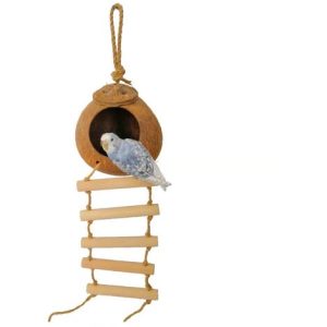 Papagei-Kokos-Shell-Skala-Nest,Vogelnest,Hamster-Eichhörnchen-Zucht-Nest,Papageien-Skala-Spielzeug,Kokos-Shell-Skala,a