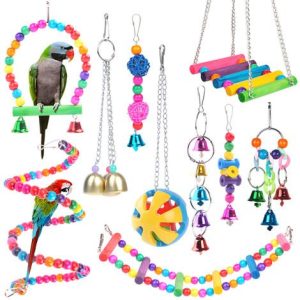 Papagei-Vogel-Spielzeug-hängender Käfig Regenbogen-Schaukel Grenzbrücke Papagei-Spielzeug-Set Vogelbedarf