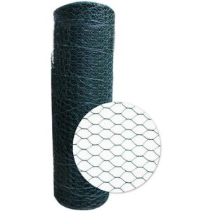 Sechseckdrahtgeflecht Volierendraht Käfigdraht Hasendraht grün 13x1x500mm 10m