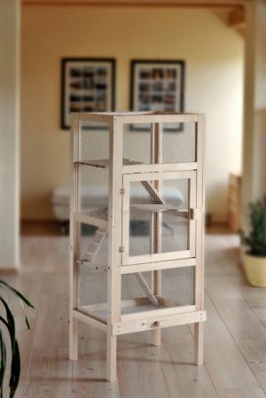 SILVIO design Kleintierkäfig »Nagervoliere Woody«, BxLxH: 60x44x140 cm