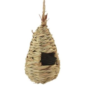 Stroh Vogelhaus Hängendes Vogelhaus Vogelhaus Aufhängen DIY Vogelhaus Handgemachte Innovative Gartendekoration mit Haustierstroh Hibiskus Gras…