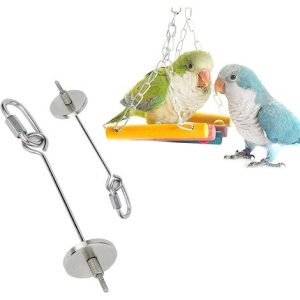 Vogel Obsthalter, Vogelspieß, Papageien Obst Werkzeug, Edelstahl Papageienspieß für Vogelkäfig Zubehör Papageien Obst Gemüse Werkzeug (groß + klein…