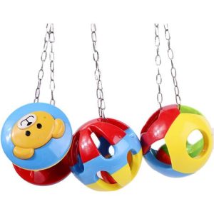 Vögel Spielzeug Ball Bell Ball Spielzeug für Vogel Papagei Afrikanischer Ara Grau Sittich Käfig Spielzeug Käfig Zubehör Kaninchen Katze Hund Ball…