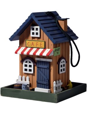 Vogelfutterhaus »Café«, für Wildvögel, Kiefernholz, bunt/orange