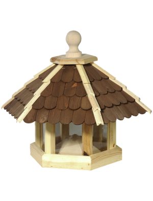 Vogelfutterhaus, für Wildvögel, Kiefernholz, natur/braun