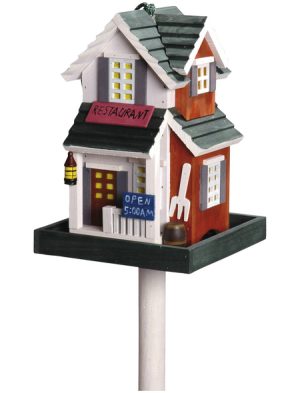 Vogelfutterhaus »Restaurant«, für Wildvögel, Kiefernholz, bunt