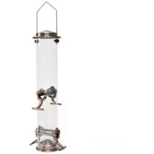 Vogelhäuschen zum Aufhängen im Freien, ganz aus Metall, Kupfer, Wildvogelhäuschen mit Kupfer-Finish, 38,1 cm (Samen nicht im Lieferumfang enthalten)