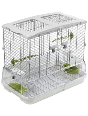 Vogelkäfig, BxHxT: 60,9 x 52 x 38,1 cm, weiß/grün