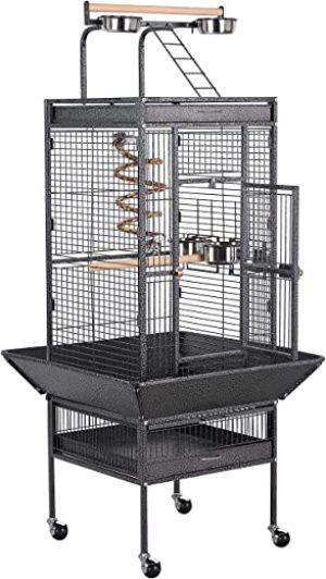 Yaheetech Vogelvoliere großer Vogelkäfig Vogelhaus Papageienkäfig Tierkäfig 156 cm hoch