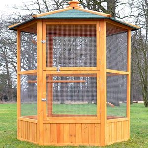 zooprinz Premium Vogelkäfig – Moderne Vogelvoliere – aus hochwertigem Vollholz und verzinktem Draht – witterungsbeständig und langle-Big – mit…