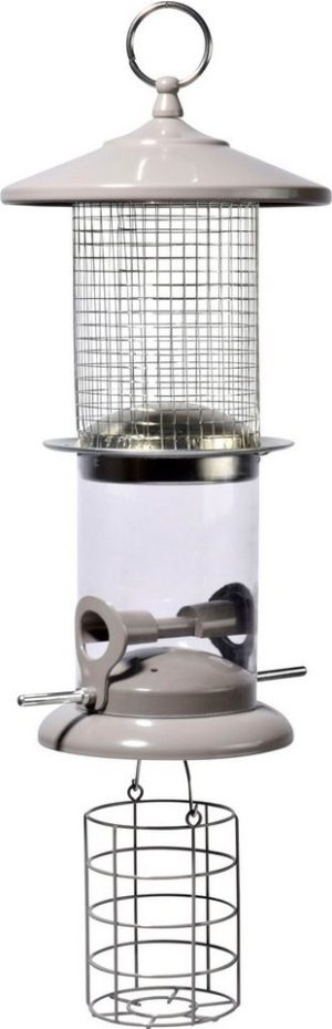 dobar Futterspender, 3-teilige Futtersäule für Wildvögel, BxLxH: 16x16x50 cm, Metall