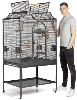 Montana Cages ® | Sittichkäfig, Käfig, Voliere, Vogelkäfig Madeira III – Antik mit waagerechten Stäben