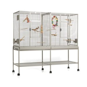 Montana Cages Vogelkäfig »Madeira Double · Platinum«, ca. 165 x 54 x 155 cm