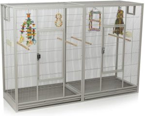 Montana Cages ® | Vogelkäfig Melbourne 160 – Platinum Doppelkäfig, Käfig XL, Voliere für Sittiche & Finken
