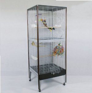 Montana Cages Vogelkäfig »MONTANA Sittich Vogelheim«, Eckprofile in Holzoptik
