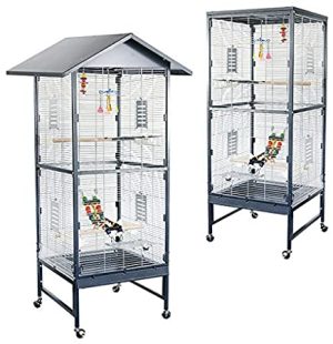 Montana Cages ® | Vogelvoliere Voliere Vogelkäfig Vogelhaus Käfig Villa Casa 60 – Antik/Platinum