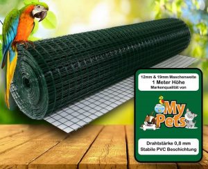 MYPETS Voliere »Volierendraht Grün 19 x 19 mm Drahtgitter Verzinkt Drahtzaum Maschendraht Draht Voliere«